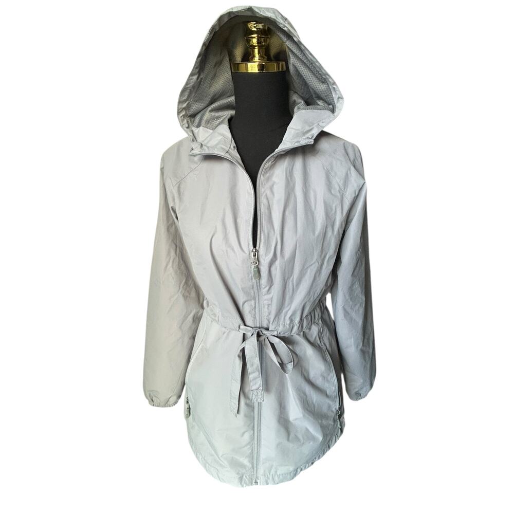 New Balance Women’s Gray Hooded Active Jacket –Size Small, Full Zip, Long Line